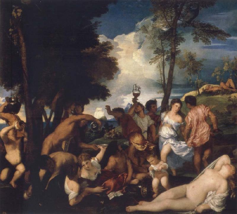 TIZIANO Vecellio Bacchanal or the Andrier oil painting picture